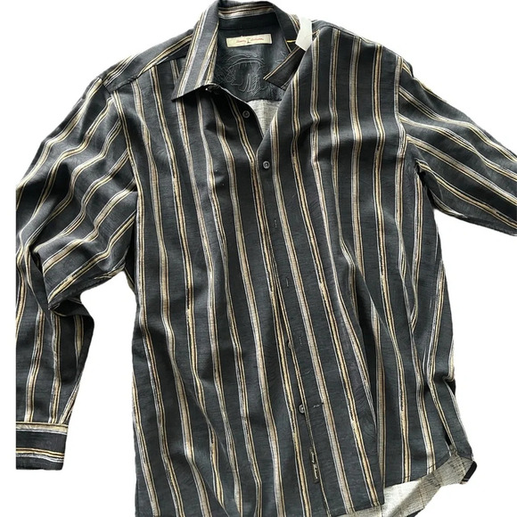 Tommy Bahama | 100% Silk Embossed Button-down Shirt - Picture 6 of 6